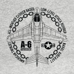 A-6 Intruder Attack Bomber Aircraft Distressed Airplane Art T-Shirt